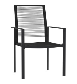 Ensemble de salle à manger de jardin 7 pcs Noir