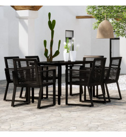 Ensemble de salle à manger de jardin 7 pcs Noir
