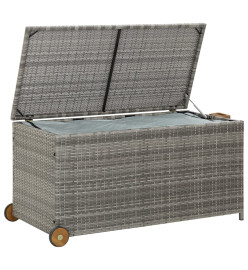 Boîte de rangement de jardin Gris clair 120x65x61 cm Rotin