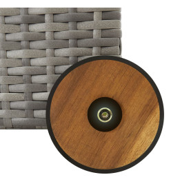 Boîte de rangement de jardin Gris clair 120x65x61 cm Rotin