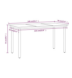 Ensemble de salle à manger de jardin et coussins 5pcs Gris/noir