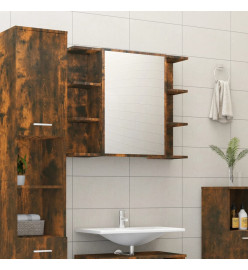 Armoire à miroir de salle de bain Chêne fumé 80x20,5x64 cm Bois