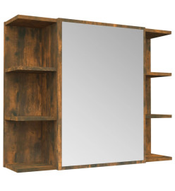 Armoire à miroir de salle de bain Chêne fumé 80x20,5x64 cm Bois
