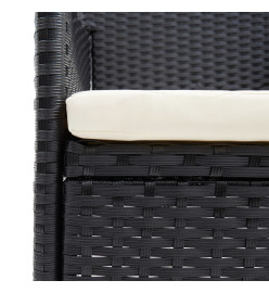 Chaises de salle à manger de jardin 4 pcs Résine tressée Noir