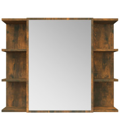 Armoire à miroir de salle de bain Chêne fumé 80x20,5x64 cm Bois