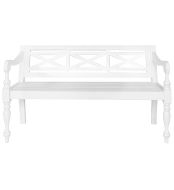 Banc Batavia 123 cm Bois d'acajou massif Blanc