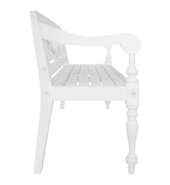 Banc Batavia 123 cm Bois d'acajou massif Blanc