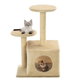 Arbre à chat avec griffoir en sisal 60 cm Beige