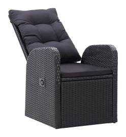 Ensemble de salle à manger de jardin 5 pcs Noir