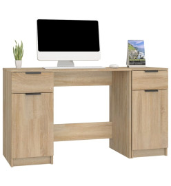 Bureau avec armoire latérale Chêne sonoma Bois d'ingénierie