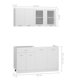 Ensemble de meubles de cuisine 4 pcs Blanc Aggloméré