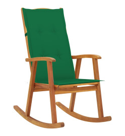 Chaise à bascule avec coussins Bois d'acacia massif