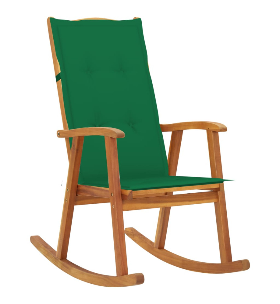Chaise à bascule avec coussins Bois d'acacia massif Chaise à bascule avec coussins Bois d'acacia massif