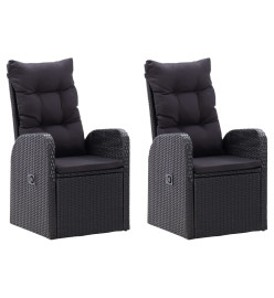Ensemble de salle à manger de jardin 3 pcs Noir