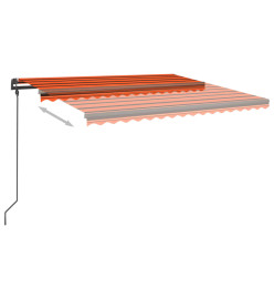 Auvent automatique rétractable poteaux 5x3,5 m Orange et marron