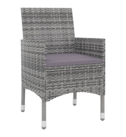 Mobilier à dîner de jardin coussins 7 pcs Résine tressée Verre