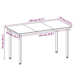 Mobilier à dîner de jardin coussins 7 pcs Résine tressée Verre