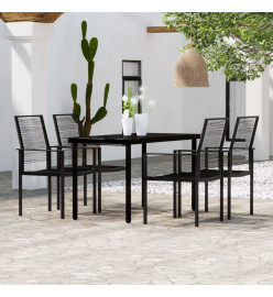 Ensemble de salle à manger de jardin 5 pcs Noir