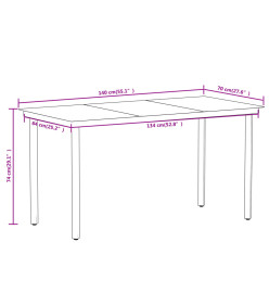 Ensemble de salle à manger de jardin 5 pcs Noir