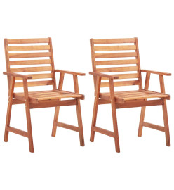 Chaises de salle à manger d'extérieur 2pcs Bois d'acacia massif