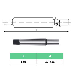 Mandrin de perçage MT2-B18 avec plage de serrage de 16 mm