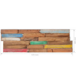 Panneaux de revêtement mural 10 pcs 1,03 m² Bois de teck solide