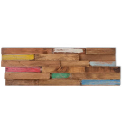 Panneaux de revêtement mural 10 pcs 1,03 m² Bois de teck solide