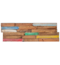 Panneaux de revêtement mural 10 pcs 1,03 m² Bois de teck solide