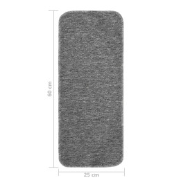 Tapis d'escalier antidérapants 15pcs 60x25cm Gris Rectangulaire