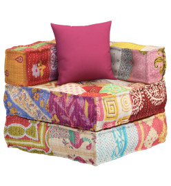 Pouf modulaire avec oreiller Patchwork Tissu