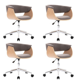 Chaises pivotantes à manger lot de 4 taupe tissu