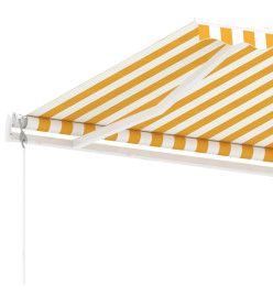 Auvent automatique sur pied 450x300 cm Jaune/Blanc