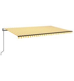 Auvent automatique capteur de vent LED 500x350cm Jaune et blanc