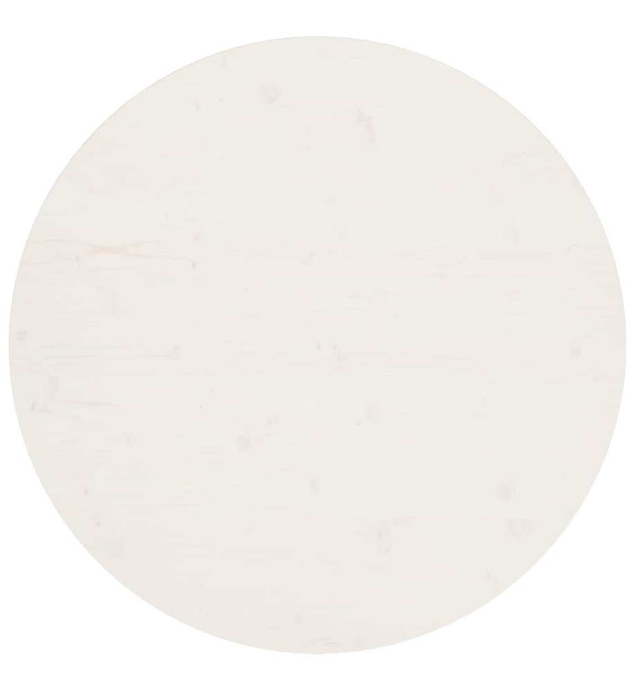 Dessus de table Blanc Ø90x2,5 cm Bois de pin massif