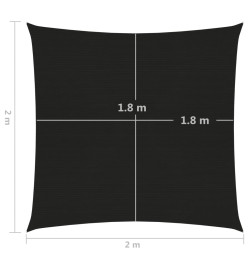 Voile d'ombrage 160 g/m² Noir 2x2 m PEHD