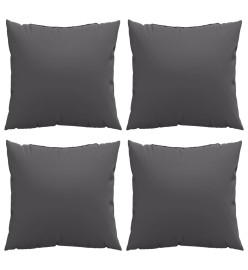 Coussins décoratifs 4 pcs anthracite 60x60 cm tissu