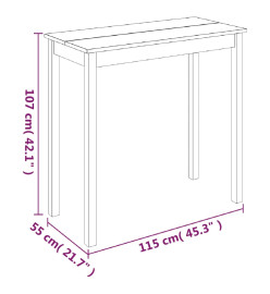 Table de bar MDF noir 115x55x107 cm