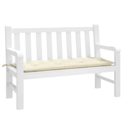 Coussin de banc de jardin blanc crème 120x50x7 cm tissu oxford