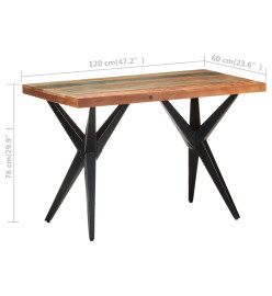 Table de salle à manger 120x60x76cm Bois de récupération massif