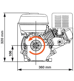 Moteur à essence 6,5 CH 4,8 kW Noir