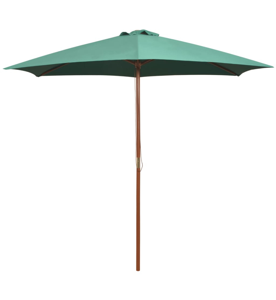 Parasol avec poteau en bois 270 x 270 cm Vert