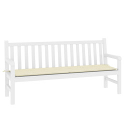 Coussin de banc de jardin crème 180x50x3 cm tissu oxford