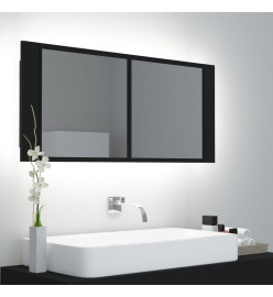 Armoire à miroir de salle de bain LED Noir 100x12x45 Acrylique