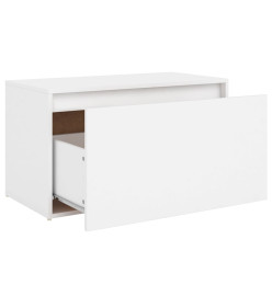 Banc d'entrée 80x40x45 cm Blanc Aggloméré