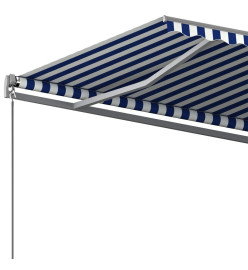 Auvent automatique sur pied 500x350 cm Bleu/Blanc