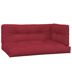 Coussins de palette 3 pcs rouge bordeaux tissu