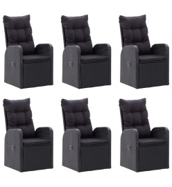 Ensemble de salle à manger de jardin 7 pcs Noir