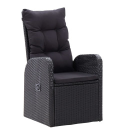 Ensemble de salle à manger de jardin 7 pcs Noir