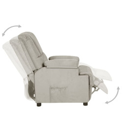 Fauteuil inclinable électrique Gris clair Similicuir daim