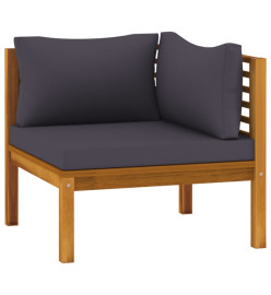 Salon de jardin 6 pcs avec coussin Bois d'acacia solide